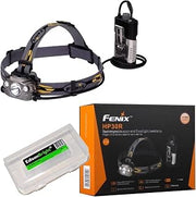 Fenix HP30R 1750 Lumen CREE LED Headlamp (Black) 2 X Li-ion Rechargeable Batteries with Edisconbright Accessory case Bundle