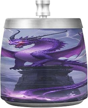 Purple Dragon Lightning Splash Ashtray with Lid, Outdoor Ashtrays for Patio