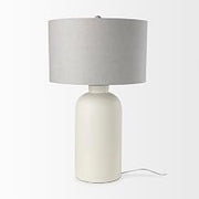Mercana Cato 20.0L X 20.0W X 33.5H Cream Base W/White Shade Table Lamp
