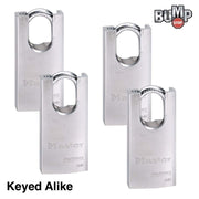 Master Lock 4 Pack / Chrome / Modern Keyed Padlocks