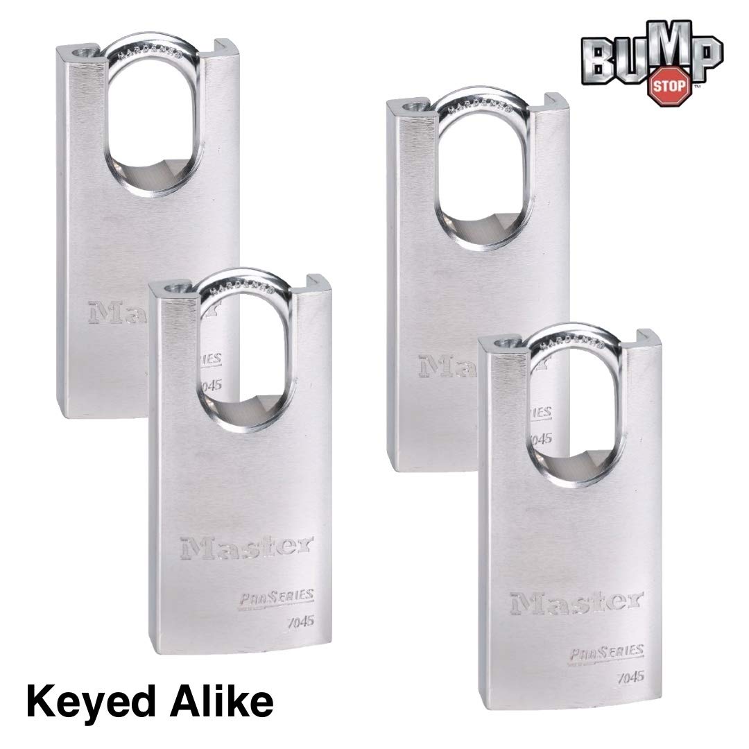Master Lock 4 Pack / Chrome / Modern Keyed Padlocks