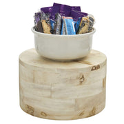 Round Mango Wood Riser - 12" Dia x 7" H by HUBERT – Wood, Natural