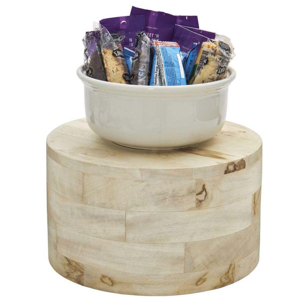 Round Mango Wood Riser - 12" Dia x 7" H by HUBERT – Wood, Natural