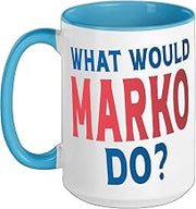 What Would Marko Do Personal Name First Name Funny Marko Ceramic Mug, Blue/White, 15oz