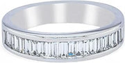 Moissanite Wedding Band Half Eternity Channel Setting Band 14K White Gold Proposal Jewelry Christmas Gift For Her
