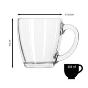 Tapered Mug 458 ml Set of by Libbey – 15.5 Ounces, 458.0 milliliters, Glass, Transparent, Model 70493