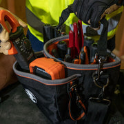 KLEIN TOOLS Shoulder Pouch / Black&Orange / 432.13 cubic_inches Tool Bags
