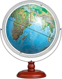 Practical Globe Large World Globe Creativity Educational Globe 360 Degrees Rotates Geographic World Globe for Home Shelf Desktop Display Beautifully Decor，World Globe Lamp C