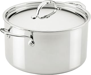 Hestan ProBond Luxe 8-Quart Saucepan with Lid, Professional Clad Stainless Steel, ProCore Tri-Ply Clad Construction, Polished Exterior, Induction & Oven Safe