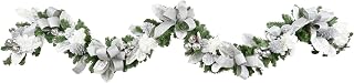 9' Holiday Garland with Hydrangeas and Bows