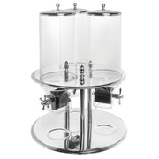 Cereal Dispenser for 3 Kinds of Cereal Stainless Steel - 19 1/3 Dia x 26 1/5 H by HUBERT – Large, 8.7 gallons, Stainless Steel, Silver with Transparent Containers, Model 10306