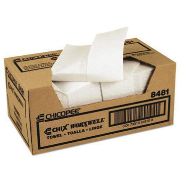 8481 Worxwell General Purpose Cloth Towel by Chicopee – Small, Cloth, White, Pack of 100, Model CHI 8481