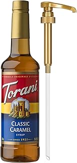 Torani Coffee Syrup, Classic Caramel Flavor, Pump Included, 25.4 Fl Oz