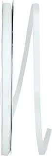 Reliant Ribbon 4950-030-01C Double Face Satin Ribbon, 1/4 Inch X 100 Yards, White