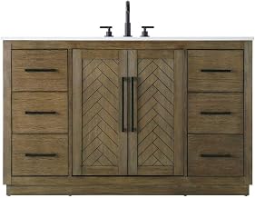 Elegant Kitchen and Bath 54" Single Bathroom Vanity in Hazel Oak