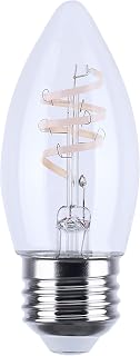 Satco 4 Watt, B11 Reminiscent LED Filament Light Bulb, 3000K, Soft White, 350 Lumens, 90 CRI, Clear Finish,Medium E26 Base, 360 Degree Beam, Dimmable, Wet Rated, Enclosed Fixture, 120V, CEC (24 Pack)