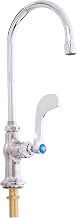 T&S Brass B-0308-04 Single Pantry Faucet, Deck Mount, Swivel Gooseneck, Non-Splash Aerator, Wrist Blade Handle