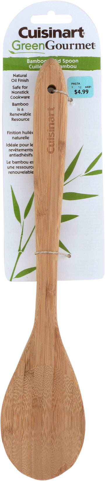 GreenGourmet Bamboo Solid Spoon by Cuisinart – One Size, Bamboo, Model COMINHKPR13532