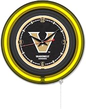 Holland Bar Stool Clk15BKVander NCAA 15 in. Dia. Vanderbilt University Double Neon Wall Clock Black