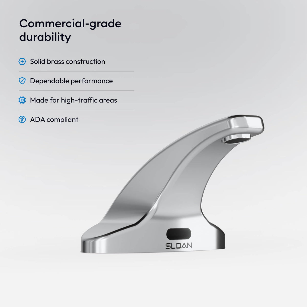 SF-2350 Sensor Faucet by Sloan – 8.625 x 5.375 x 11.00 inches, Brass, Polished Chrome, Model 3362119