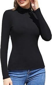 5 Pack Womens Long Sleeve Turtleneck Tops Thermal Shirts