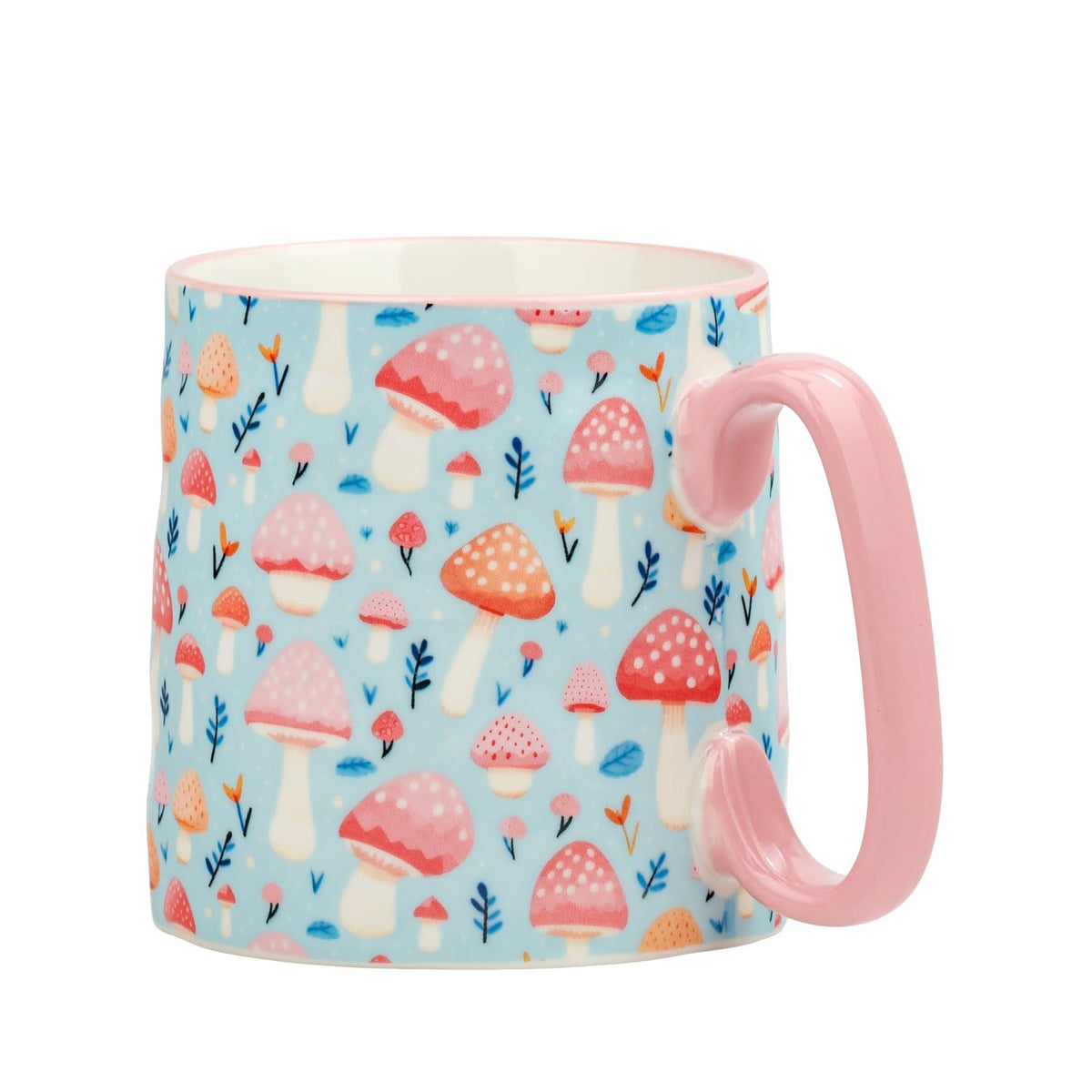 Bella Mug by 10 Strawberry Street – 18 fl. Oz., 18.0 fluid_ounces, Ceramic, Petalcap Mushroom Meadow, Pack of 4