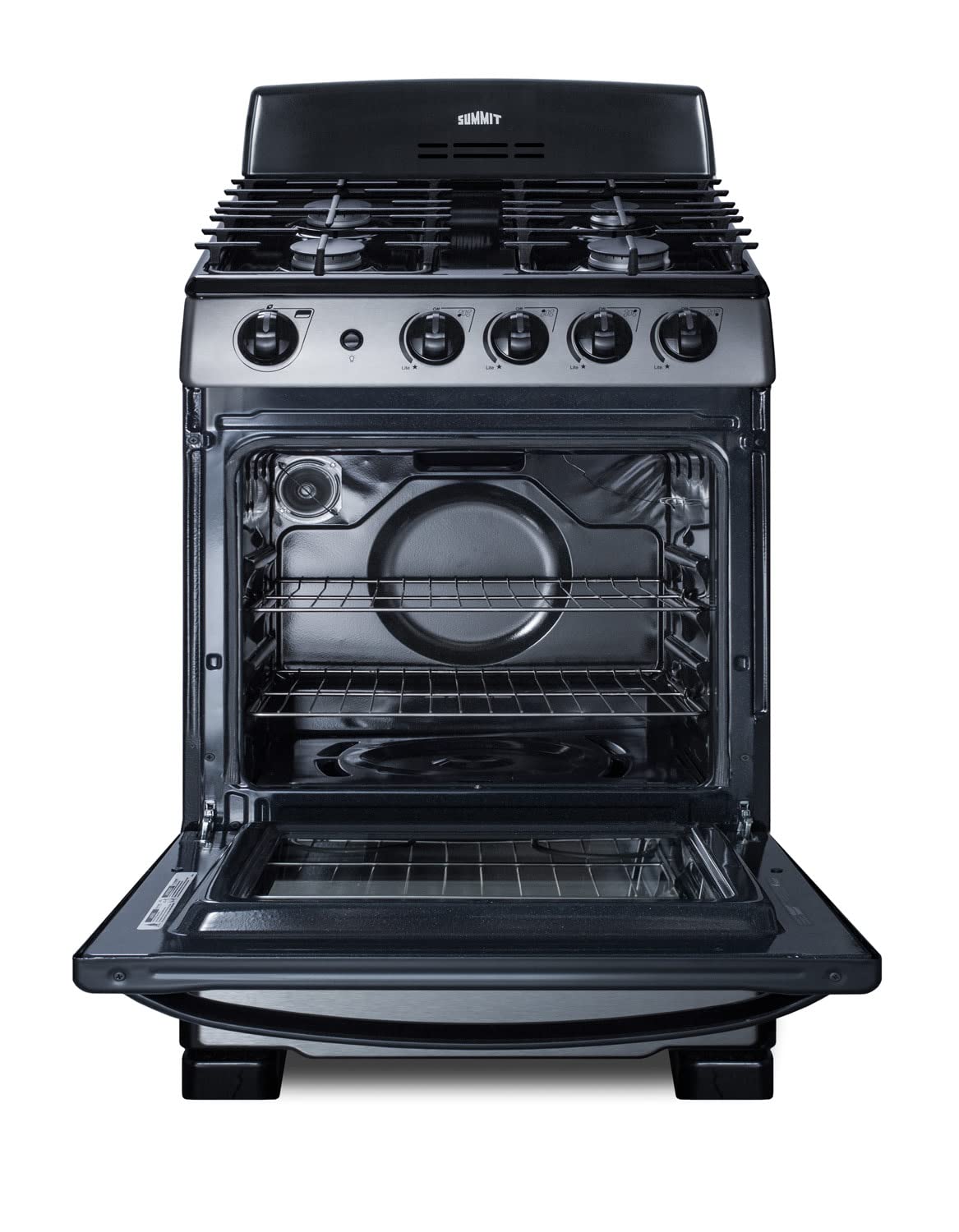 Summit 24" Gas Range by Summit Appliance – 2.9 cubic_feet, Alloy Steel, Stainless Steel, Model PRO247SS