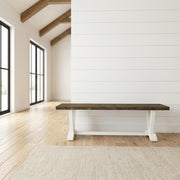 Wooden Dining Bench with V-Style Base by Furnifact – Wood, Brown