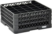 Vollrath Traex Black Plastic 25 Compartment Dishwashing Rack with Three Open Extenders - 19 3/4"L x 19 3/4"W x 8 3/4"H