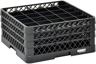Vollrath Traex Black Plastic 25 Compartment Dishwashing Rack with Three Open Extenders - 19 3/4"L x 19 3/4"W x 8 3/4"H