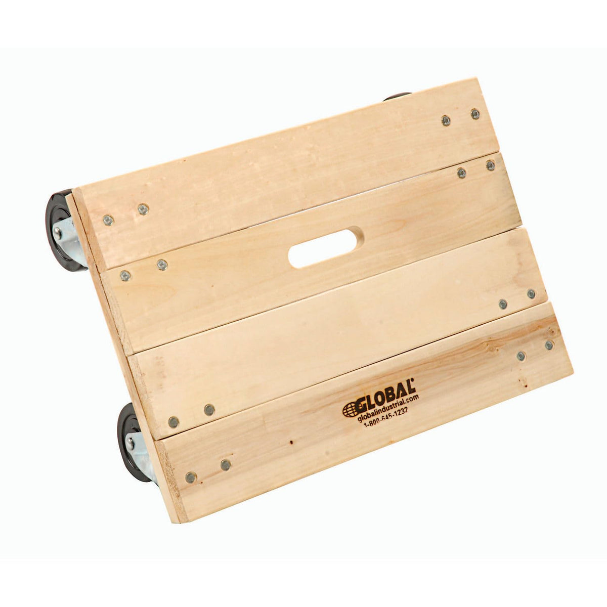 Hardwood Dolly with Solid Deck by Global Industrial – 36.5"L x 24"W x 5"H, Wood, Brown, Model 952156