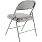 Fabric Seat Folding Chair by Global Industrial – 18.75 in x 38.25 in x 8.25 in, Textile, Grey, Pack of 4, Model INT-962