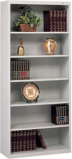 Tennsco 6-Shelf Stationary Bookcase, 78" x34-1/2 Light Gray