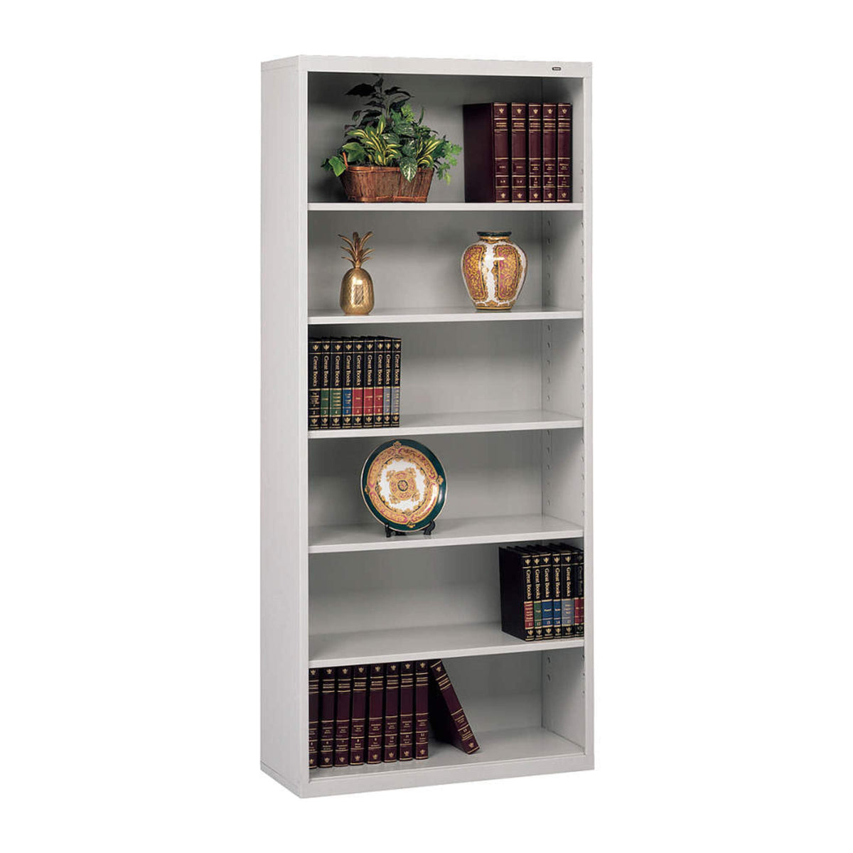 6-Shelf Stationary Bookcase by Tennsco – B, Alloy Steel, Model B-78LG