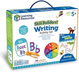 Learning Resources Skill Builders Age 5+! Writing Activity Set, Handwriting Practice Activities Ages 5+, Pencil Grip Skill Trainer, Letter Formation, Letter Tracing, Writing, Ages 5+, 38 Pieces
