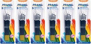 Prang Hobby Paint Brush Set, Assorted Sizes, 5 Brushes/Set, Pack of 6 Sets, 30 Brushes Total