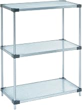 Nexel Galvanized Steel, 3 Tier, Solid Shelving Starter Unit, 24"Wx18"Dx34"H
