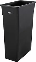 Winco 23gal Slender Trash Can, Black
