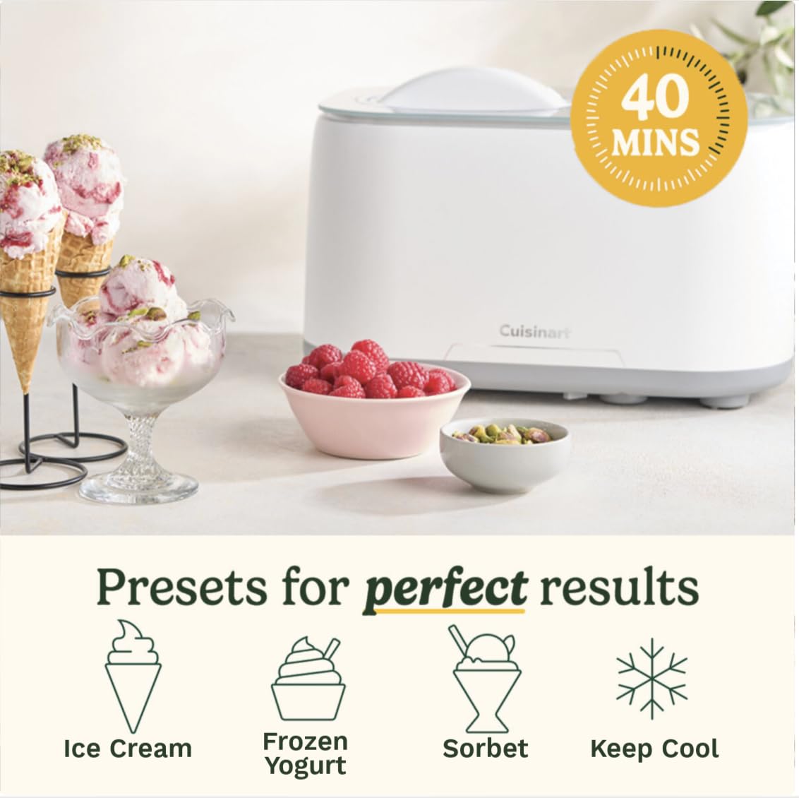 Cuisinart White / 1 Quart / 1.0 quarts Ice Cream Machines