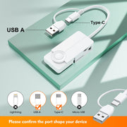 CAC Reader with 2 in 1 USB/Type C Dual Connector by Rocketek – Mini, White-335EN