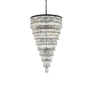 Josephine 61 Light Chandelier Black by Lighting Design – Iron and Crystal, Black