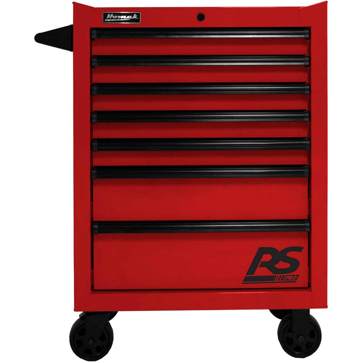 () 27" RS PRO 7 DWR ROLLER CABINET-RED by Homak – 24"L x 27"W x 39"H, Polyvinyl Chloride, Red, Model RD04027770