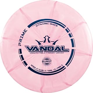 Dynamic Discs Prime Burst Vandal Disc Golf Driver, Men and Women, Controllable, Beginner Friendly Distance Frisbee Golf Disc, 176g, Stamp Color Will Vary