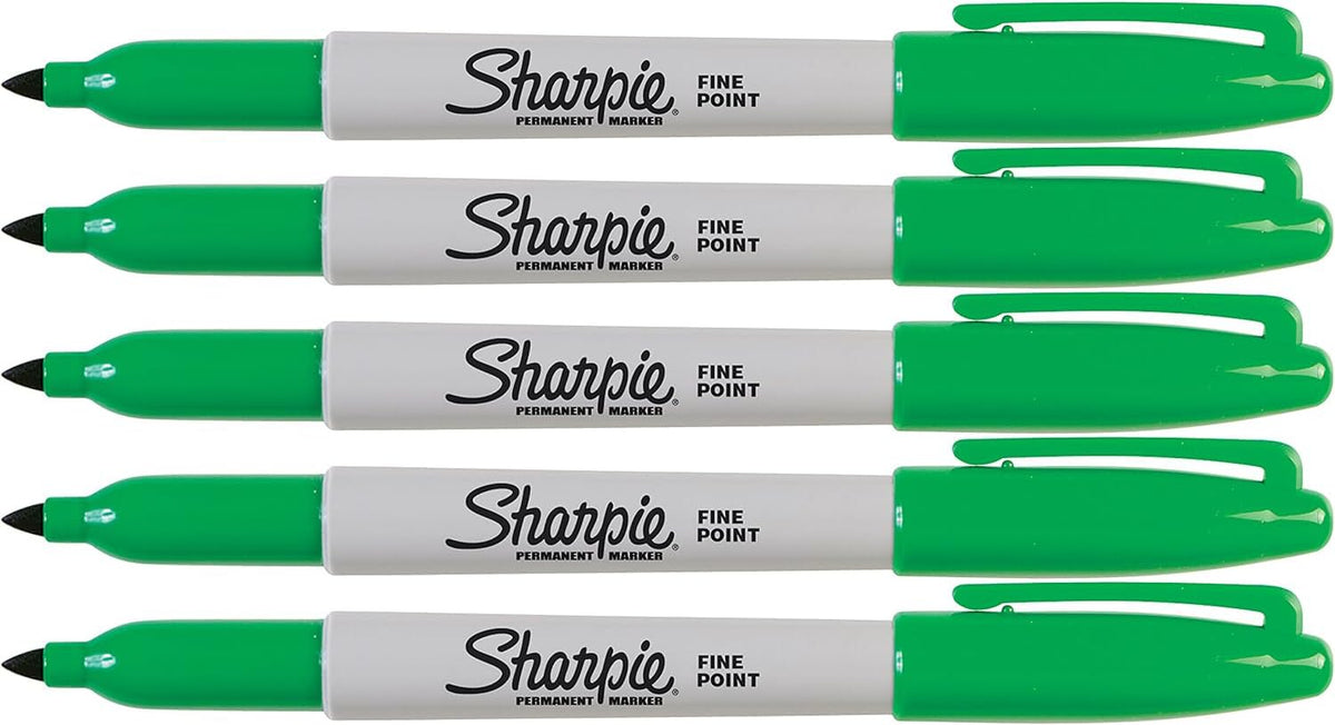 Green Markers by Sharpie – 1 Count (Pack of 5), Plastic (Body), Felt (Tip), Green, Pack of 5, Model fnegreen