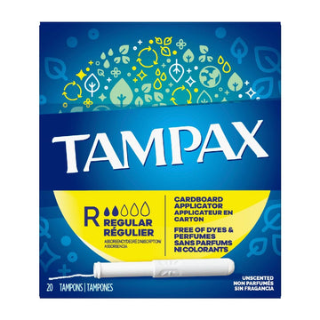 Oef Orig Reg Size 20s by Tampax – Cardboard, Pack of 20, Model Tampax Regular Tampons-20's