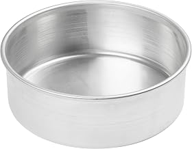 Winco 8" Red Heavy-Duty Round Layer Aluminum Cake Pan | Even heating, Great for Cooking, Food Preparation and Restaurant Kitchens