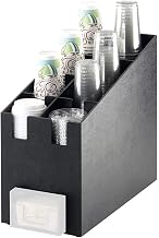 Cal-Mil 2045 Classic Cup/Lid Organizer and Java Jacket Dispenser, 9.125" W x 19.25" D x 16.75" H, Black