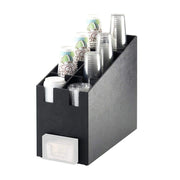 Classic Cup/Lid Organizer and Java Jacket Dispenser by CAL-MIL – 8.0 cups, Plastic, Black, Model 2045