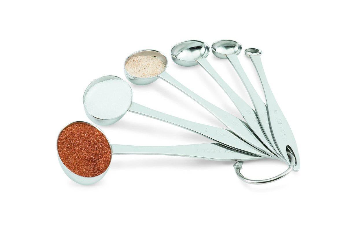 Stainless Steel 6-Piece Oval Measuring Spoon Set by Vollrath – 9.5 inches, Silver, Model 46588