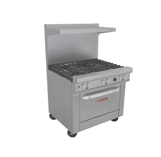 Ultimate 36'' NAT Gas Range 6 Burner Standard Grates Convection Oven | 230000 BTU by SouthBend – 36 inches, Stainless Steel, Model 4361A
